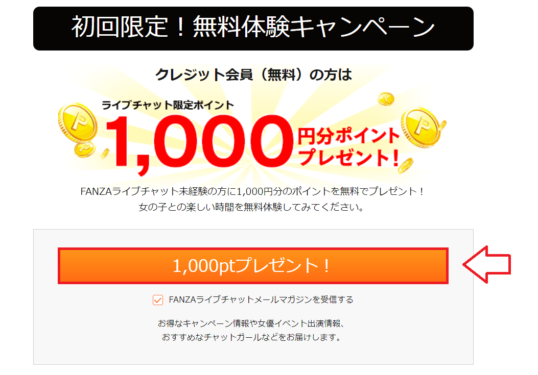 FANZAライブチャットチャットの使い方2