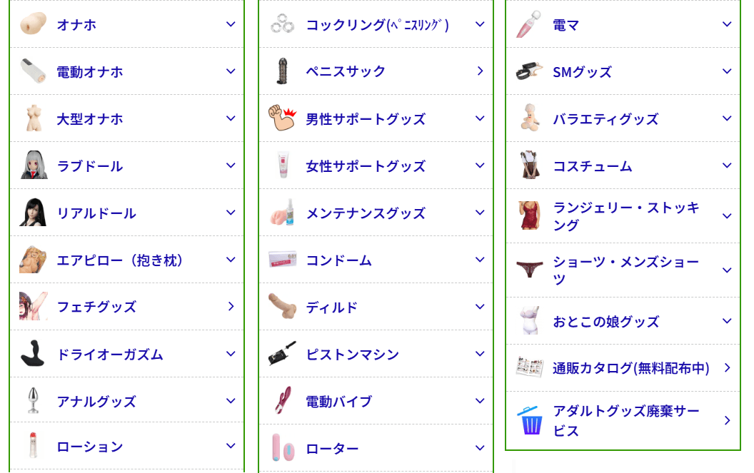 信長トイズ商品のカテゴリー