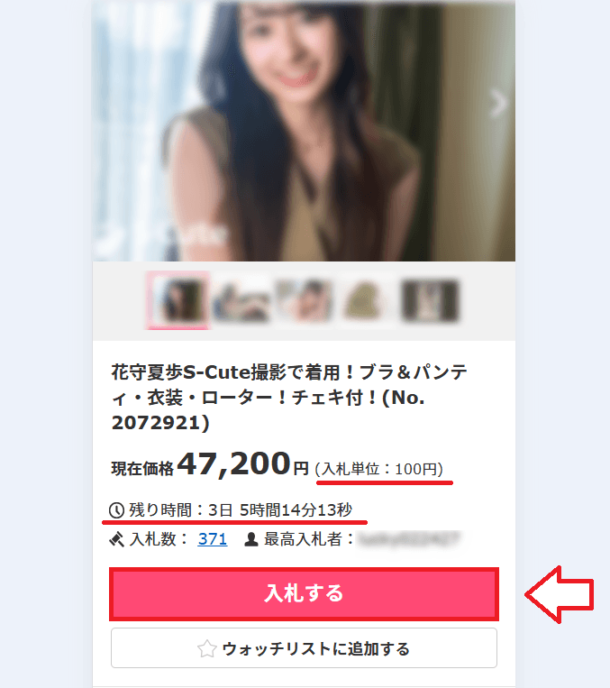FANZAアダルトオークションのやり方と購入手順2