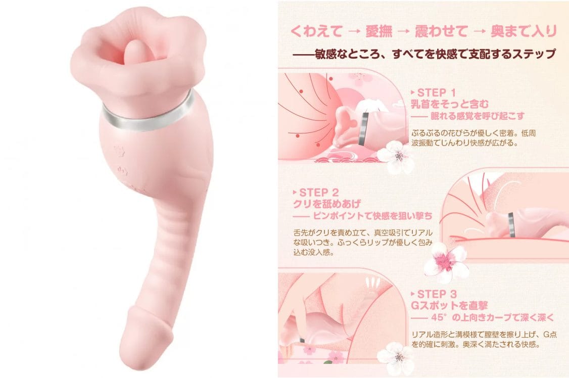 ToyCod 食人花 生クンニバイブ クンニマシーン 舌舐め・甘噛み・バキューム吸引・激震ディルド チクニー ラブグッズ