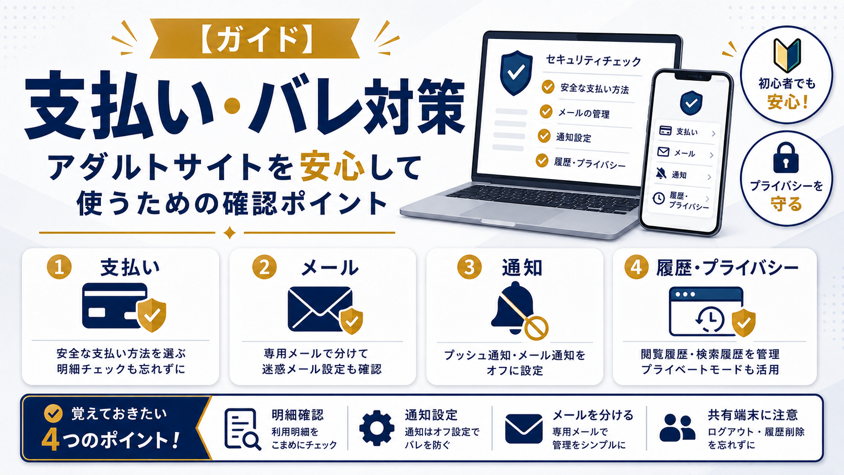 支払い・バレ対策｜アダルトサイトを安心して使うための確認ポイント
