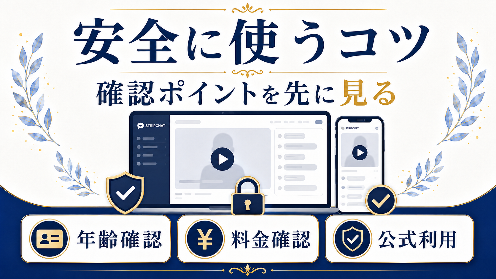 Stripchatを安全に使うための注意点を説明した図解